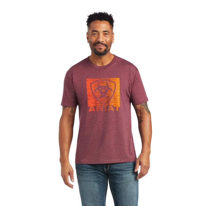 Camisetas Ariat Gradient Burdeos Hombre - Chile 531-IJSQRG